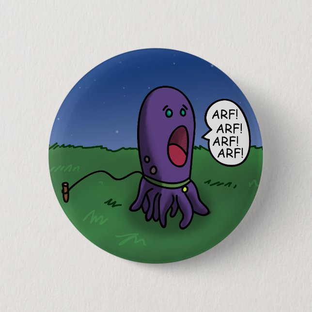 Squid Dog 2 Inch Round Button (Front)