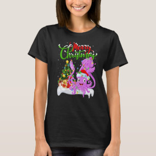 Squid Fish Xmas Decoration Santa Squid Christmas T-Shirt