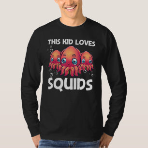 Squid For Kids Boys Octopus Shore Kraken Costume   T-Shirt
