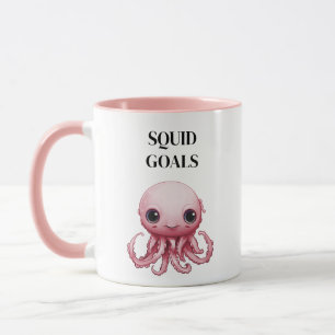 Squid Goals Blush Pink Cute Mug
