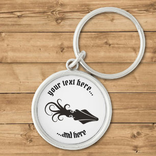 Squid Icon Black Keychain