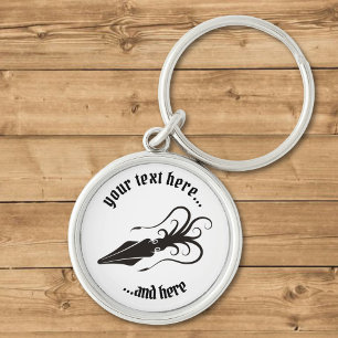 Squid Icon Black Keychain