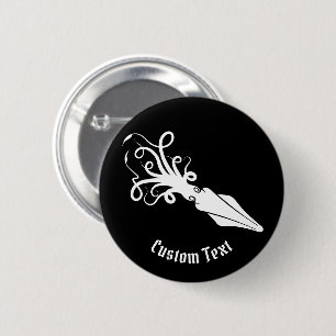 Squid Icon White 2 Inch Round Button