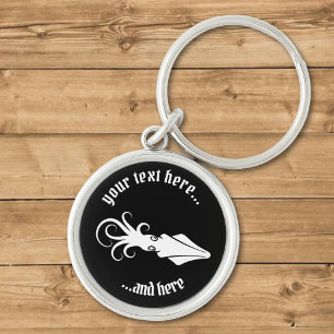Squid Icon White Keychain