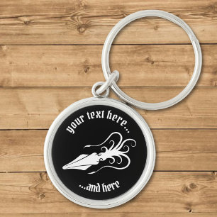 Squid Icon White Keychain