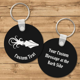 Squid Icon White Keychain