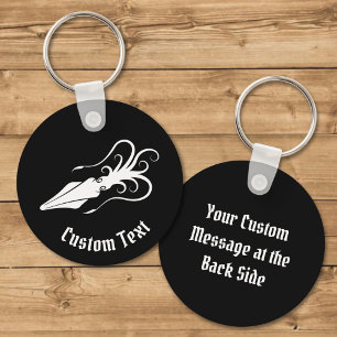 Squid Icon White Keychain