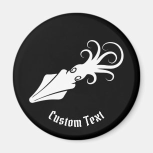 Squid Icon White Magnet
