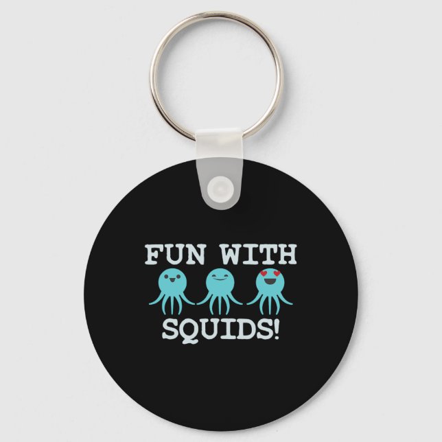 Squid Marine Biologist Teacher Student Gift  Keychain (Front)
