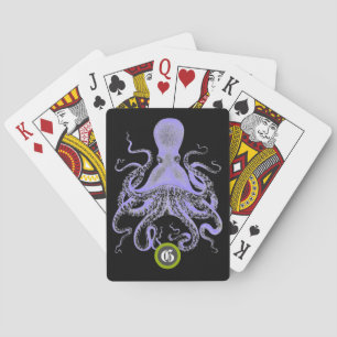 Squid Monogram Customizable Playing Cards