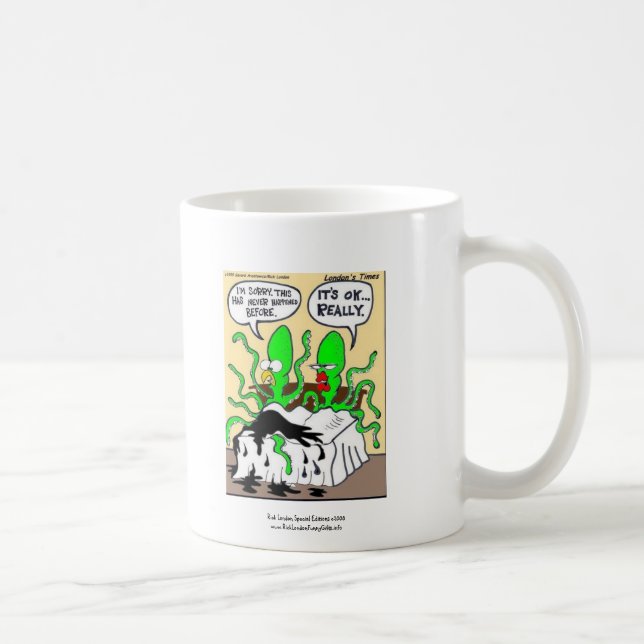 Squid Premature Ejaculation Cartoon Funny Mug (Right)