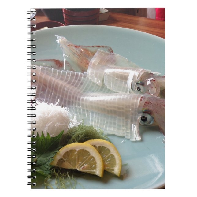 Squid Sashimi Japanese Meal Serving Lunch Dinner Notebook (Front)