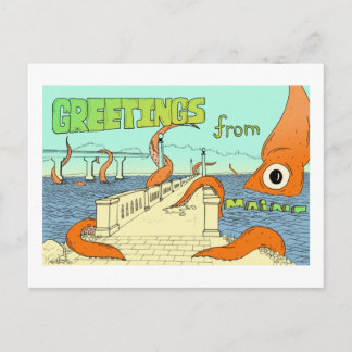 Squid vs Belfast, ME Postcard