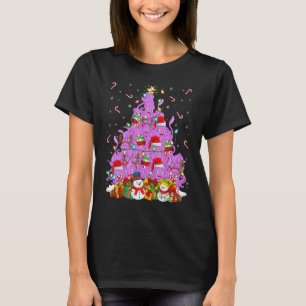 Squid Xmas Lighting Santa Squid Christmas Tree T-Shirt