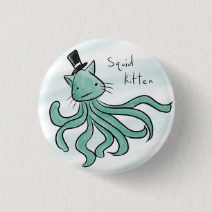 SquidKitten 1 Inch Round Button