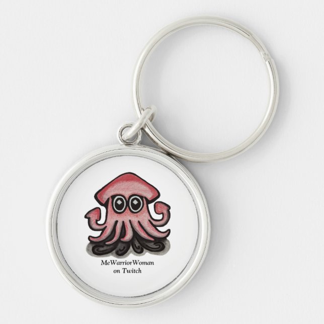 Squido squid, MeWarriorWoman on Twitch  Keychain (Front)