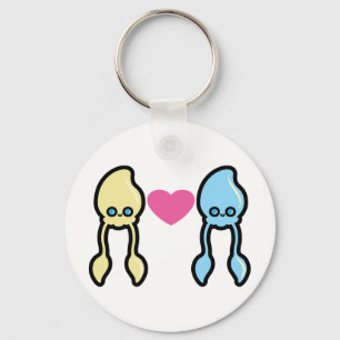 Squids in love keychain