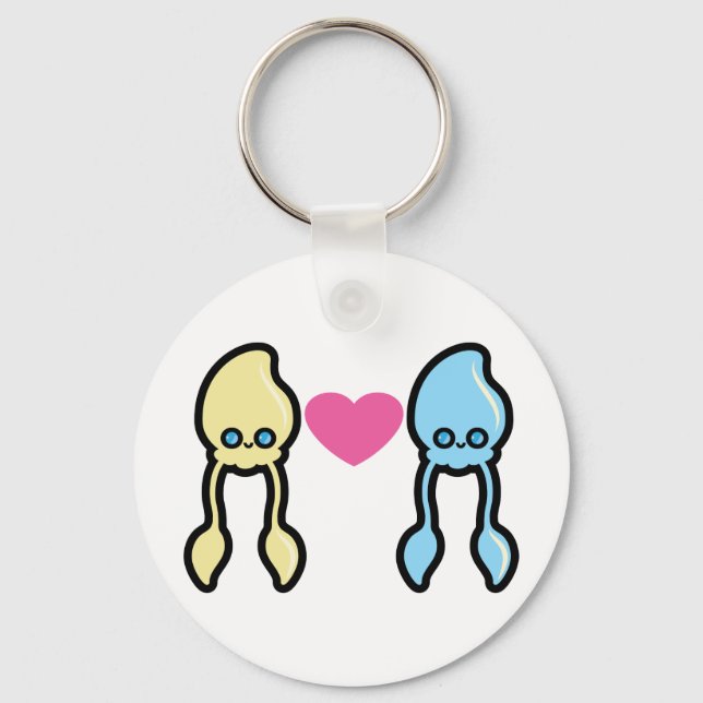 Squids in love keychain (Front)