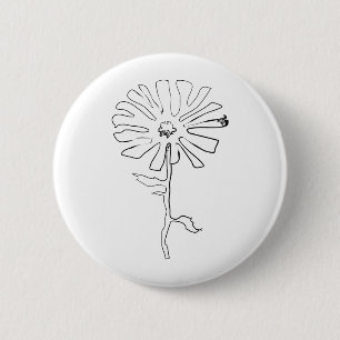 squiggle flower 2 inch round button