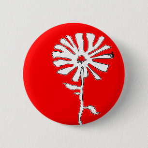 squiggle flower 2 inch round button