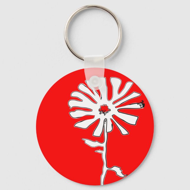 squiggle flower keychain (Front)