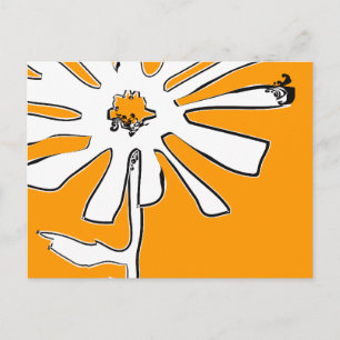 squiggle flower postcard