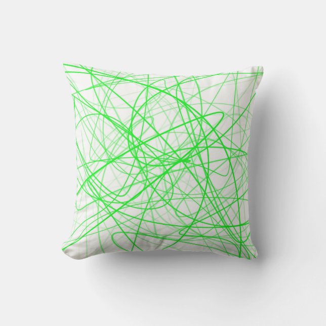 Squiggle Green Throw Pillow (Front)