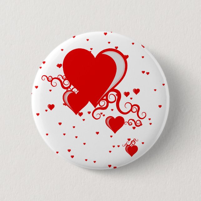 squiggle hearts 2 inch round button (Front)