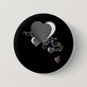 squiggle hearts 2 inch round button