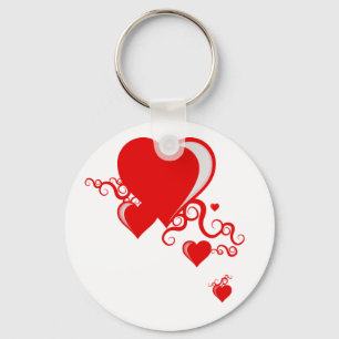 squiggle hearts. keychain