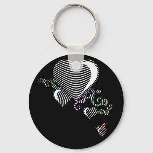 squiggle hearts. put a spell on me. keychain