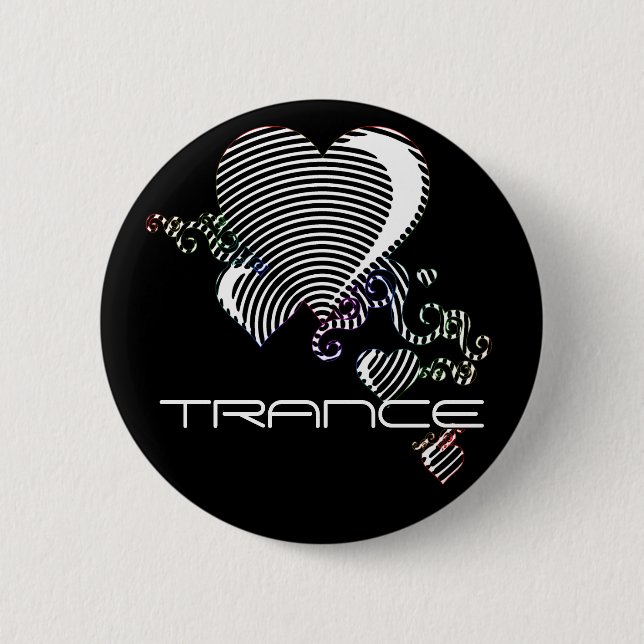 squiggle hearts. trance. 2 inch round button (Front)