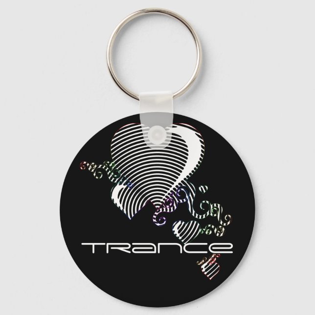 squiggle hearts. trance. keychain (Front)