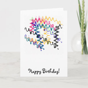 Squiggle Zigzags Happy Birthday Card