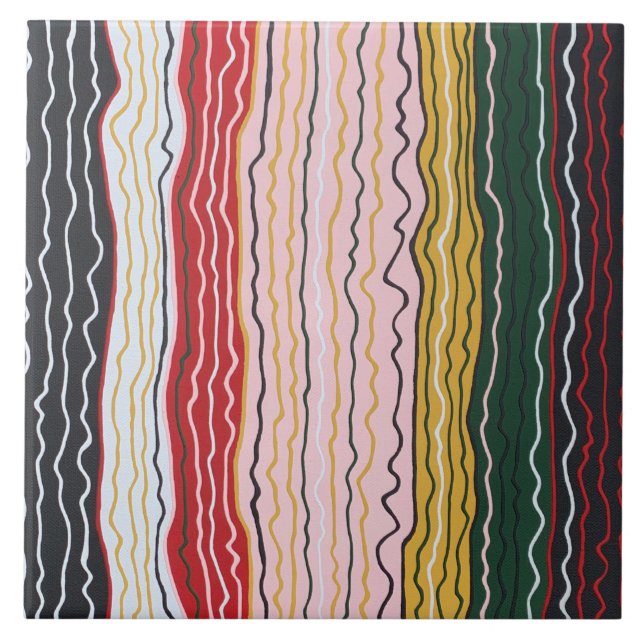 Squiggles modernes 2 6 x 6 Carreaux en céramique (Devant)