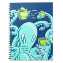 Squiggles the Octopus: Perfect Coffee (blue)
