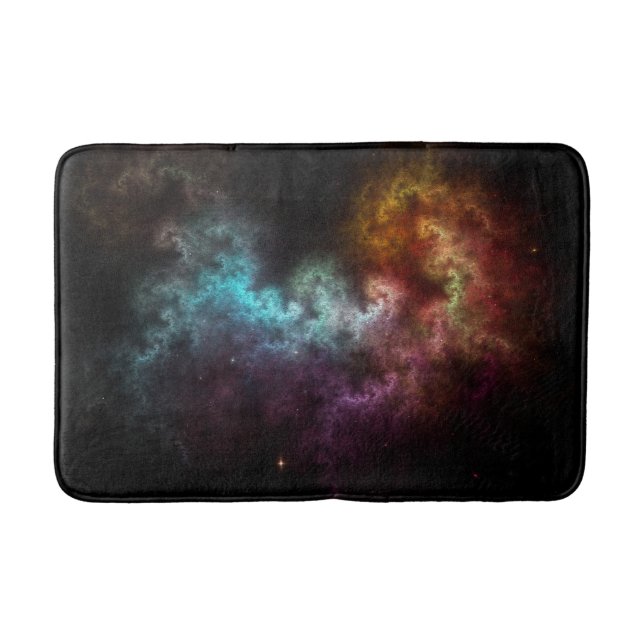 Squiggley Nebula Star Dust Cloud CRQENH Bath Mat (Front)