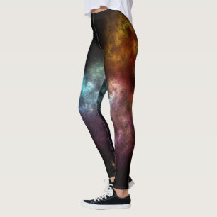 Squiggley Nebula Star Dust Cloud CRQENH Leggings
