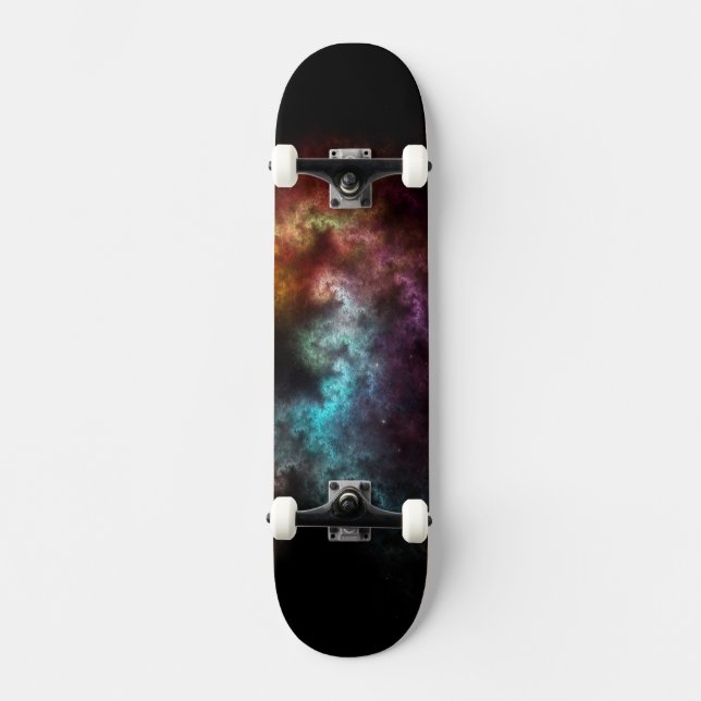 Squiggley Nebula Star Dust Cloud CRQENH Skateboard (Front)