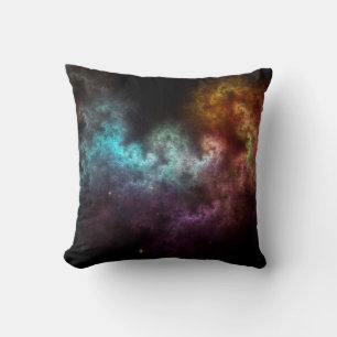Squiggley Nebula Star Dust Cloud CRQENH Throw Pillow