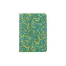 Squiggly Doodle in blue on yellow