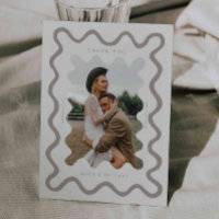 Squiggly Hand Drawn Line Cream Wedding Photo