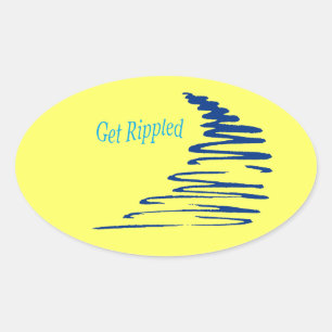 Squiggly Lines_Get Rippled Oval Sticker