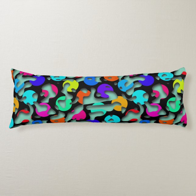 Squiggly Loops seamless pattern 09 + your backgr. Body Pillow (Front)