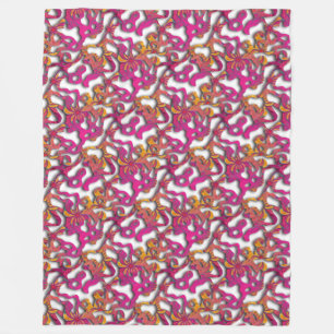 Squiggly Loops seamless pattern 14 + your backgr. Fleece Blanket