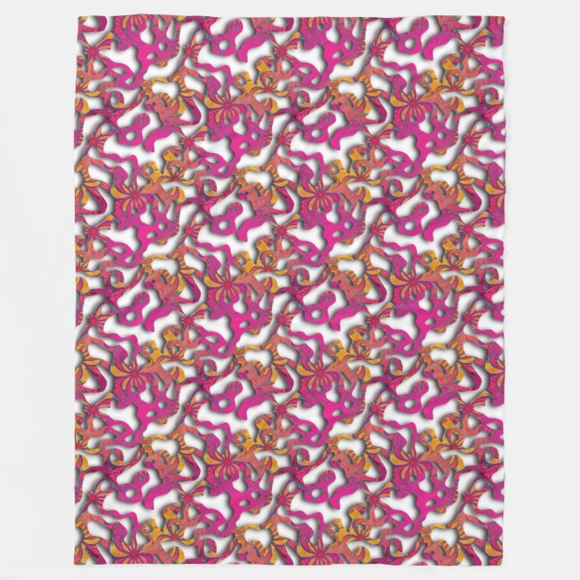 Squiggly Loops seamless pattern 14 + your backgr. Fleece Blanket (Front)