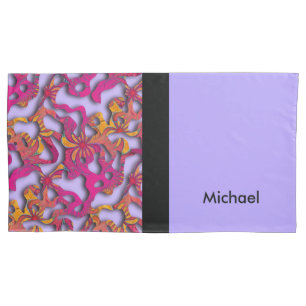 Squiggly Loops seamless pattern 14 + your backgr. Pillowcase