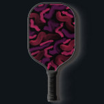 Squiggly Pinkies Abstract Design Pickleball Paddle<br><div class="desc">Pickleball Paddle with Squiggly Pinkies Abstract Design artwork design illustration by TheFabricSeal at Zazzle #ZazzleMade https://www.zazzle.com/store/thefabricseal This unusual squiggly pinks on black art piece is an abstract digital graphic art design featuring a minimalist simplicity of five colours pink, magenta, purple, violet and black. Pickleball paddles, Cool pickleball paddles, Fun pickleball...</div>