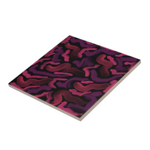 Squiggly Pinkies Abstract Pattern  Tile