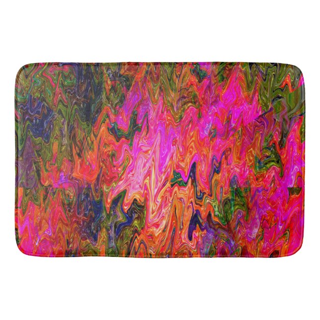 Squiggly psychedelic black light fun....... bath mat (Front)